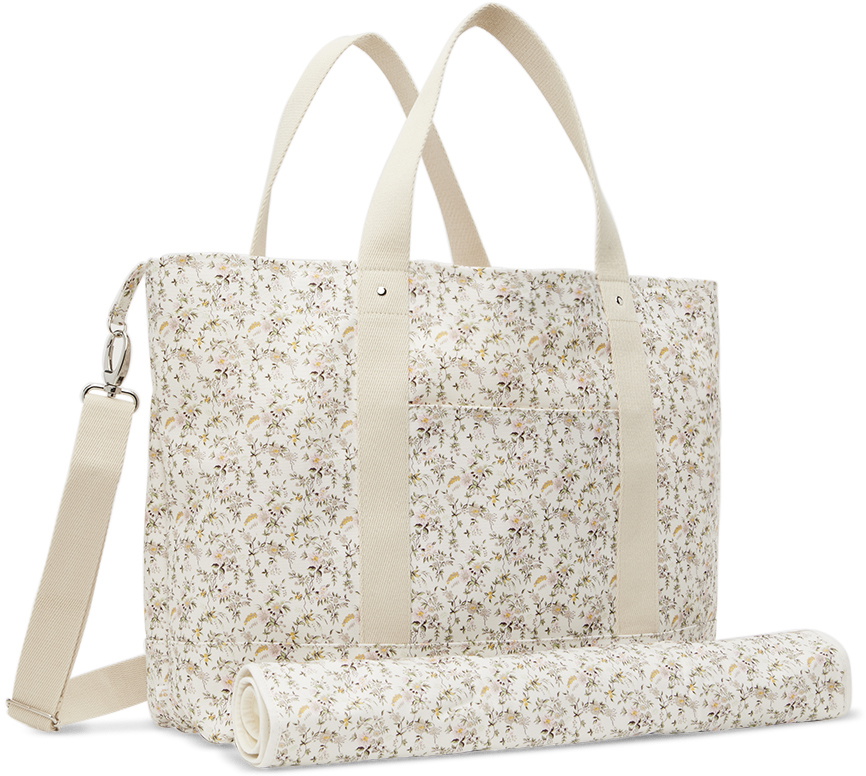 Bonpoint Baby White Sweetie Changing Tote & Mat Set