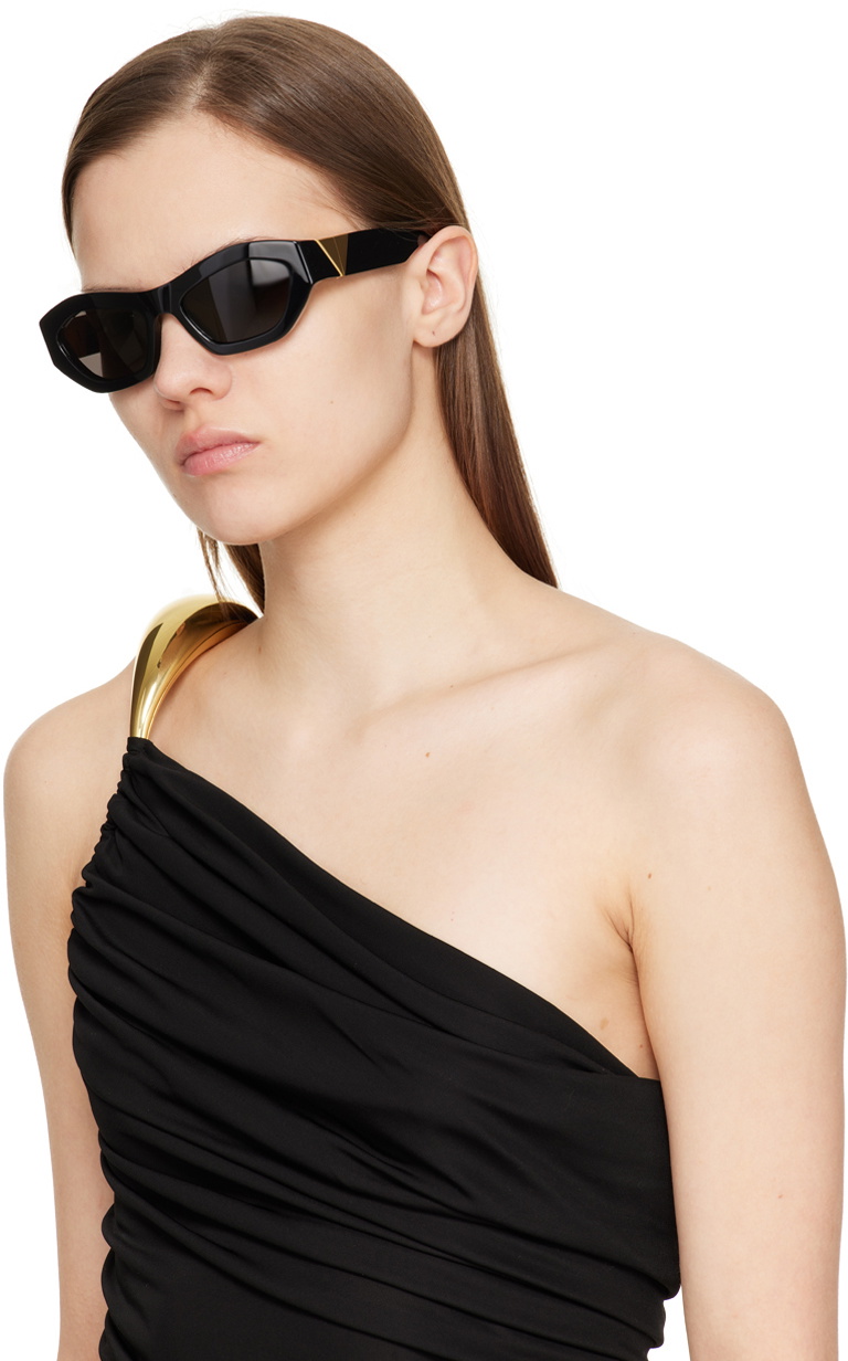 Bottega Veneta Black Angle Hexagonal Sunglasses Bottega Veneta