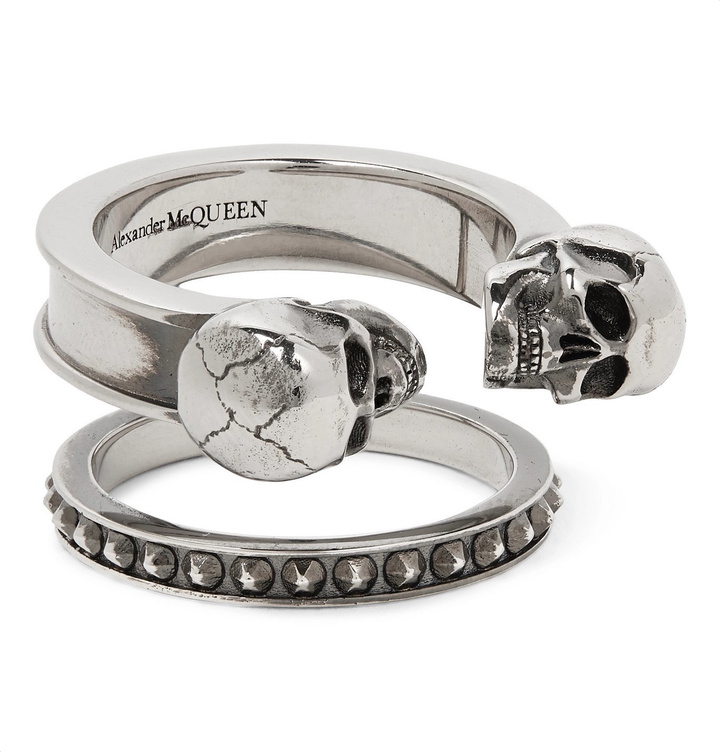 Photo: Alexander McQueen - Silver-Tone Ring - Gray