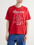 BODE - Embroidered Cotton-Jersey T-Shirt - Red