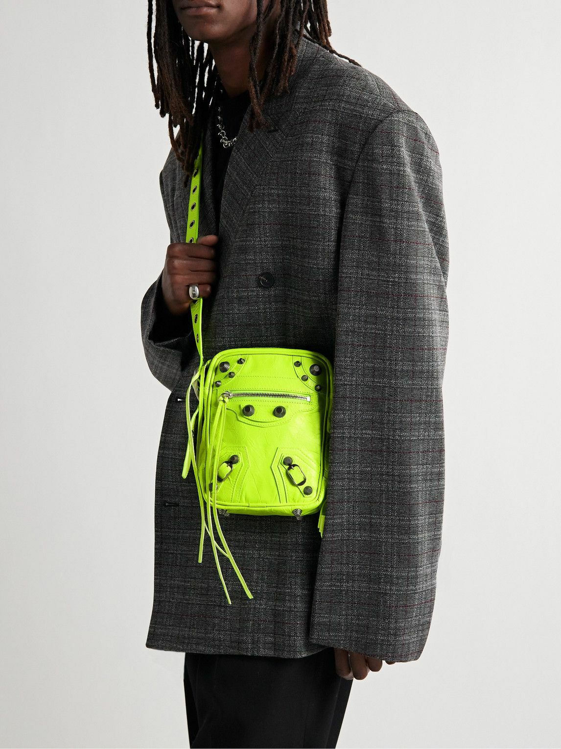 Balenciaga - Le Cagole Embellished Textured-Leather Balenciaga - Le Cagole Embellished Textured-Leather
