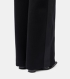 Sacai Leather-trimmed melton knee-high boots