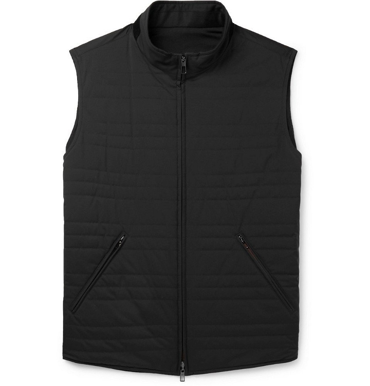 Photo: Loro Piana - Reversible Quilted Storm System Shell and Virgin Wool-Blend Gilet - Black
