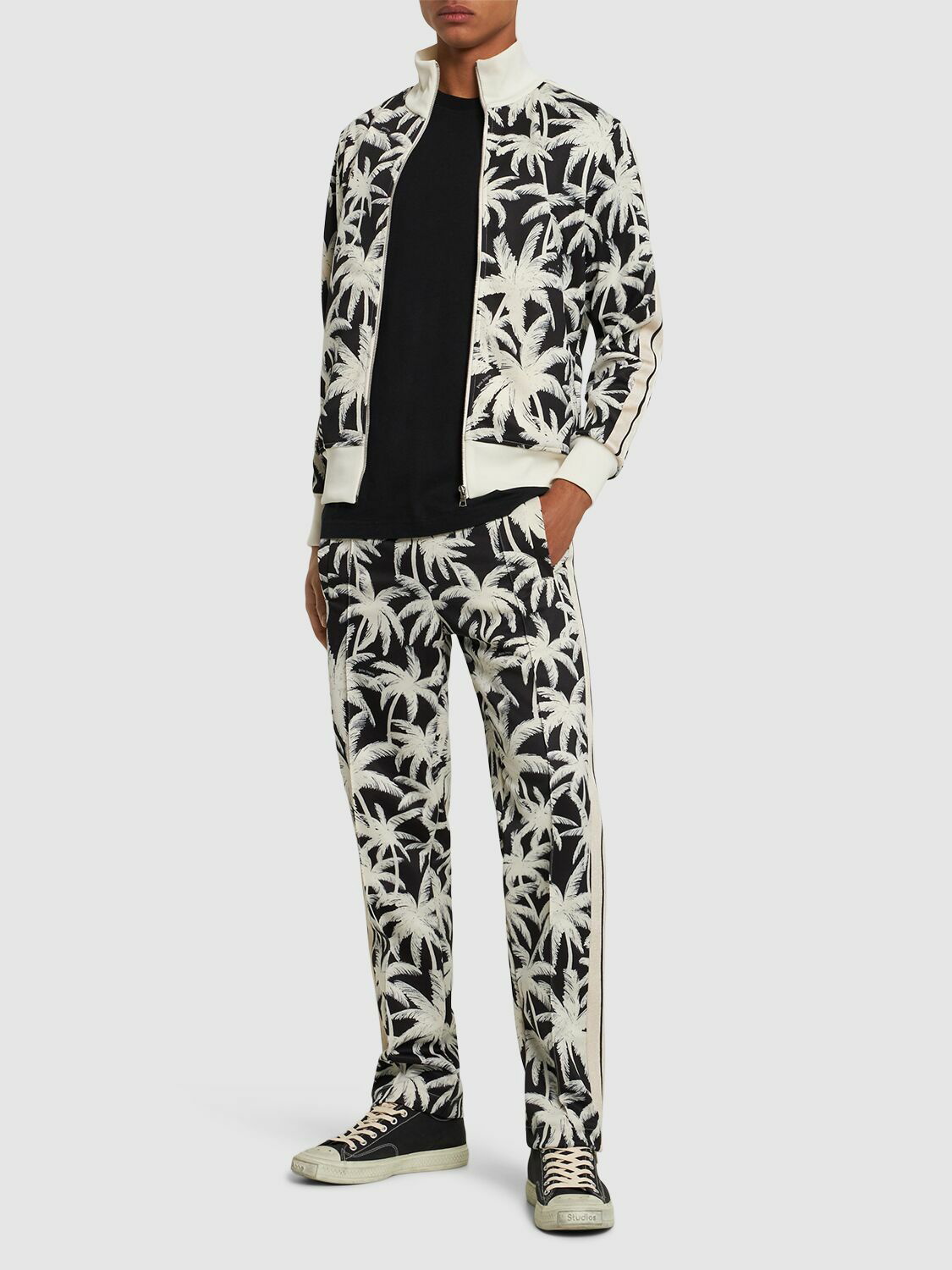 Palm Print Tech Track Sweatpants