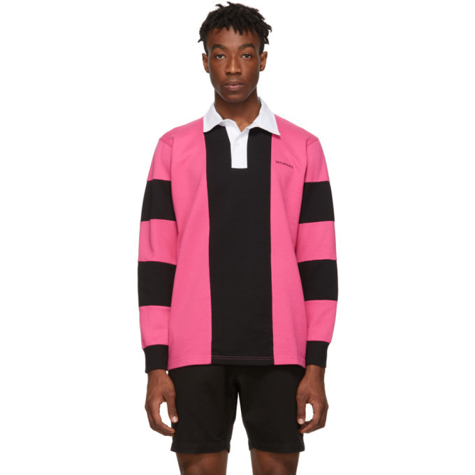 Photo: Saturdays NYC Pink and Black Sanders Polo