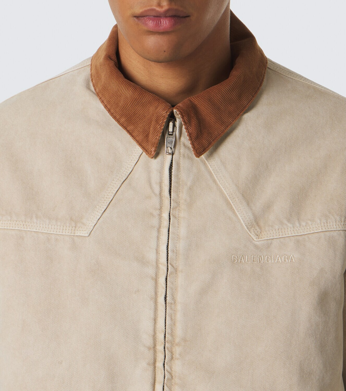 Balenciaga Corduroy-trimmed canvas blouson jacket