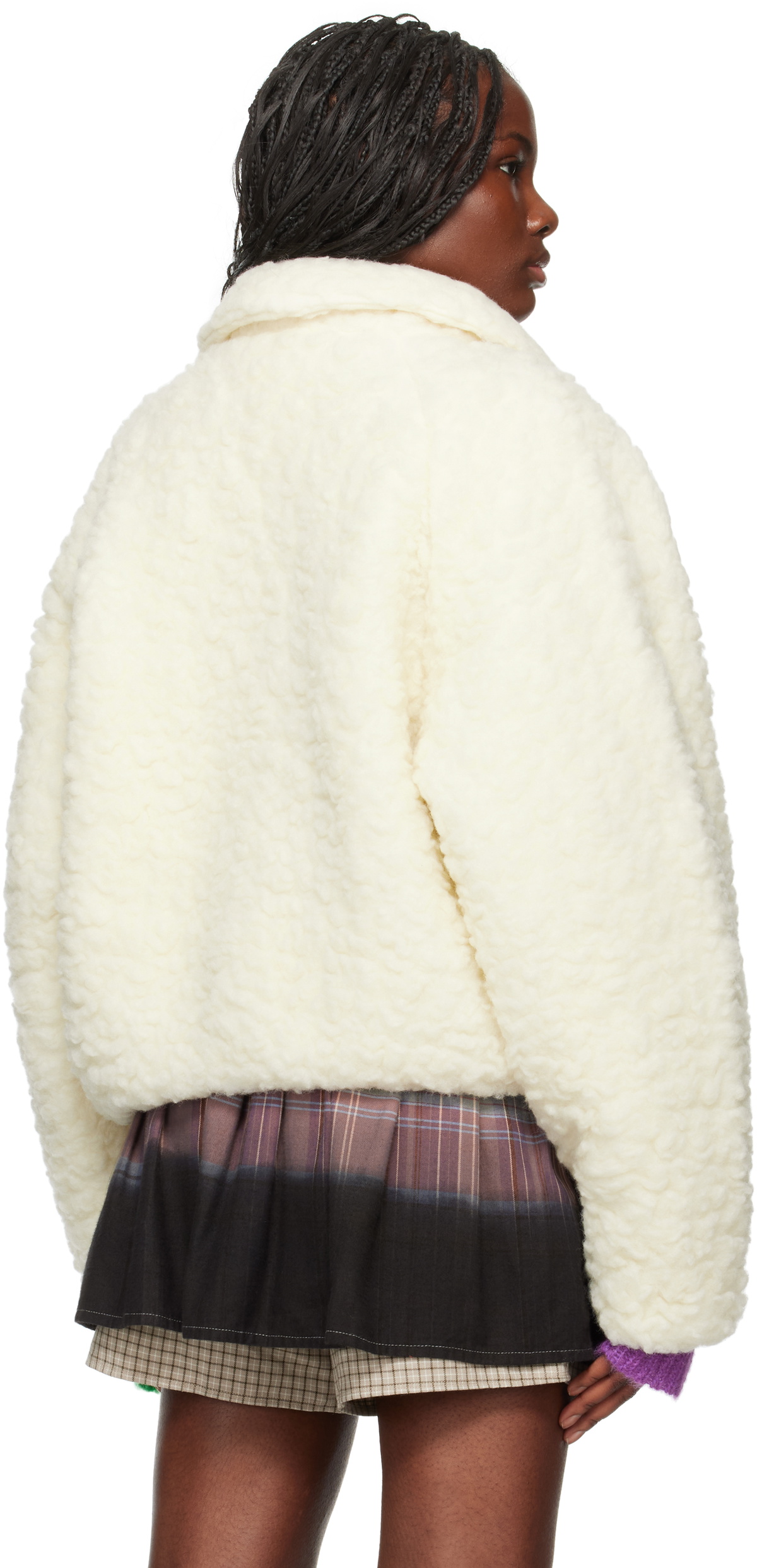 ERL Off-White Fleeced Wool Jacket