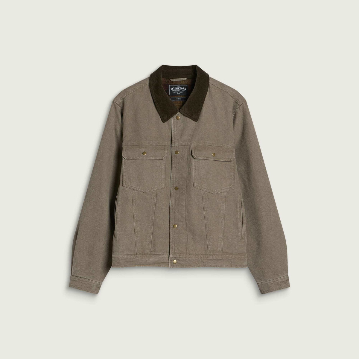 FrizmWORKS Men's Heavy Canvas Storm Trucker Jacket in Mud