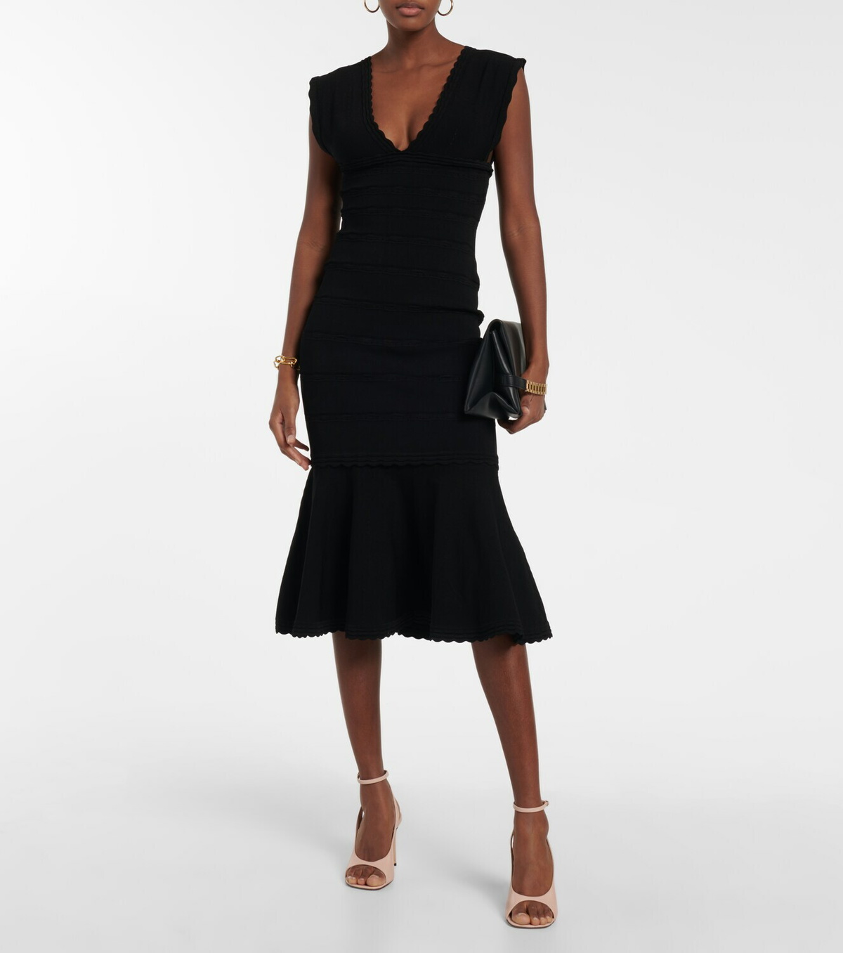 knit dress suspender Double-sided high slit suspenders knitted beach dress main image 1