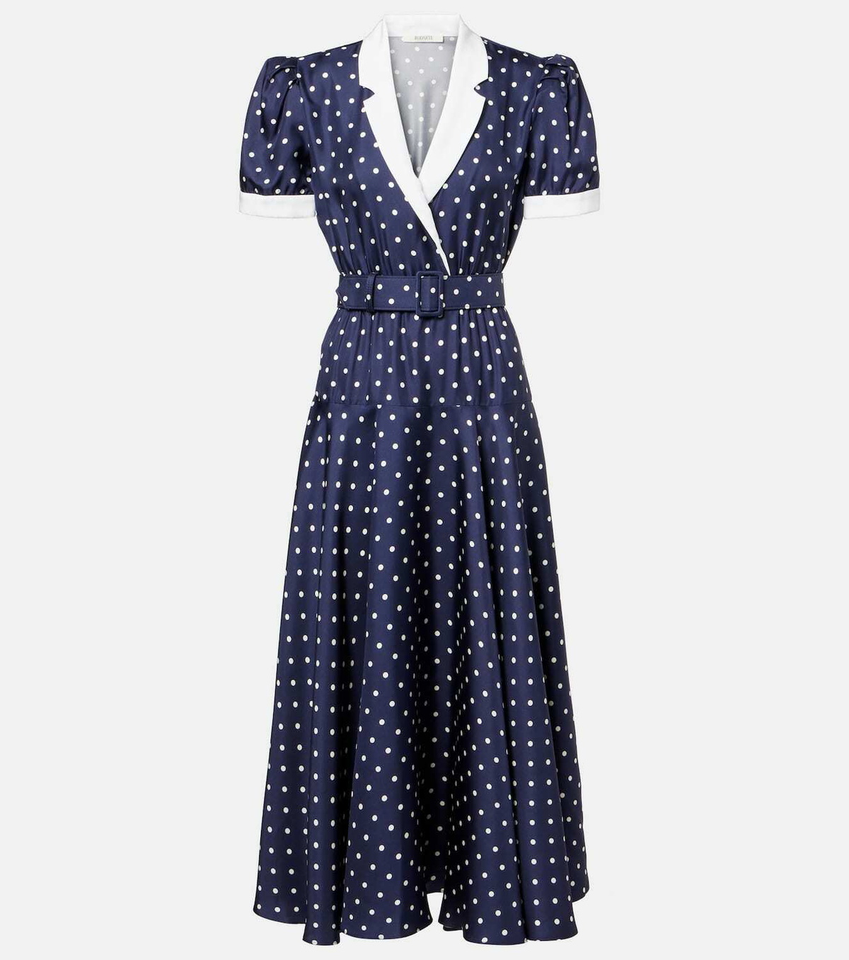 Rodarte Polka-dot silk twill midi dress