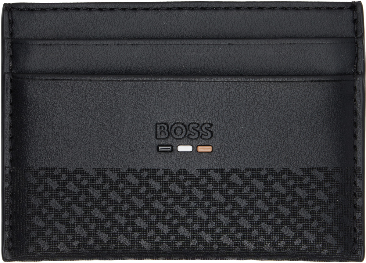 BOSS Black Embossed Logo Card Holder
