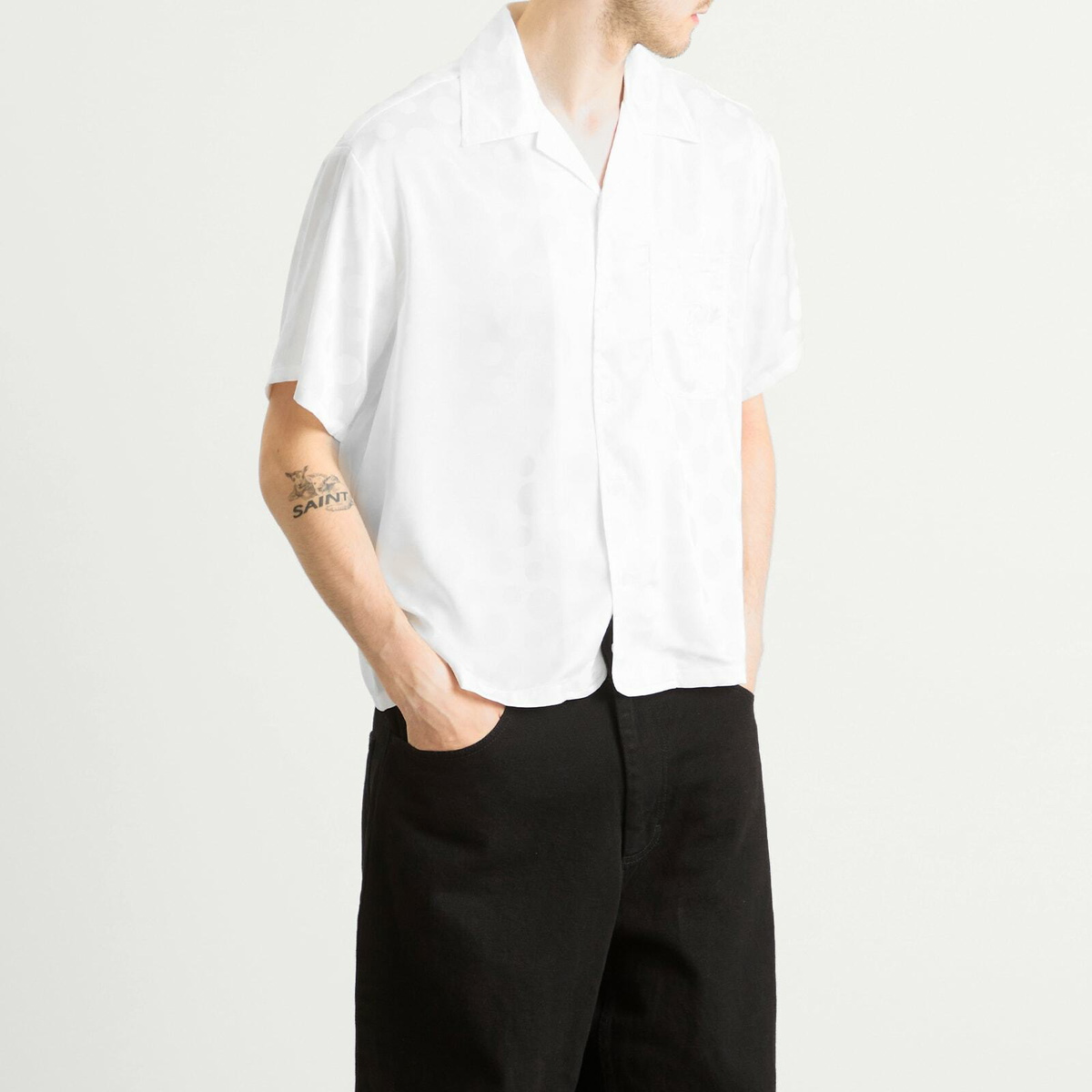 Honor the Gift Men's Polka Dot Vacation Shirt in White