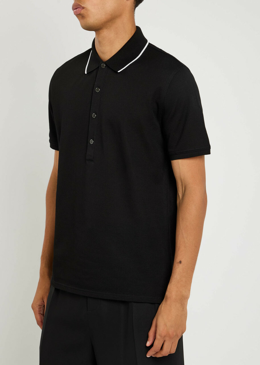 Givenchy Piqué Cotton Polo Shirt Black