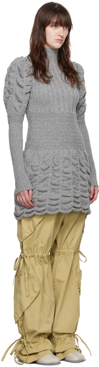 Paula Canovas Del Vas Gray Frosting Minidress
