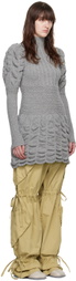 Paula Canovas Del Vas Gray Frosting Minidress