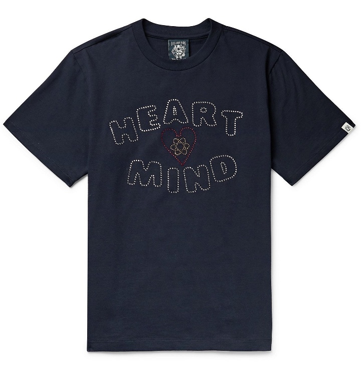 Photo: Billionaire Boys Club - Heart & Mind Swarovski Crystal-Embellished Cotton-Jersey T-Shirt - Blue
