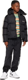 Palm Angels Kids Black Hooded Puffer Jacket