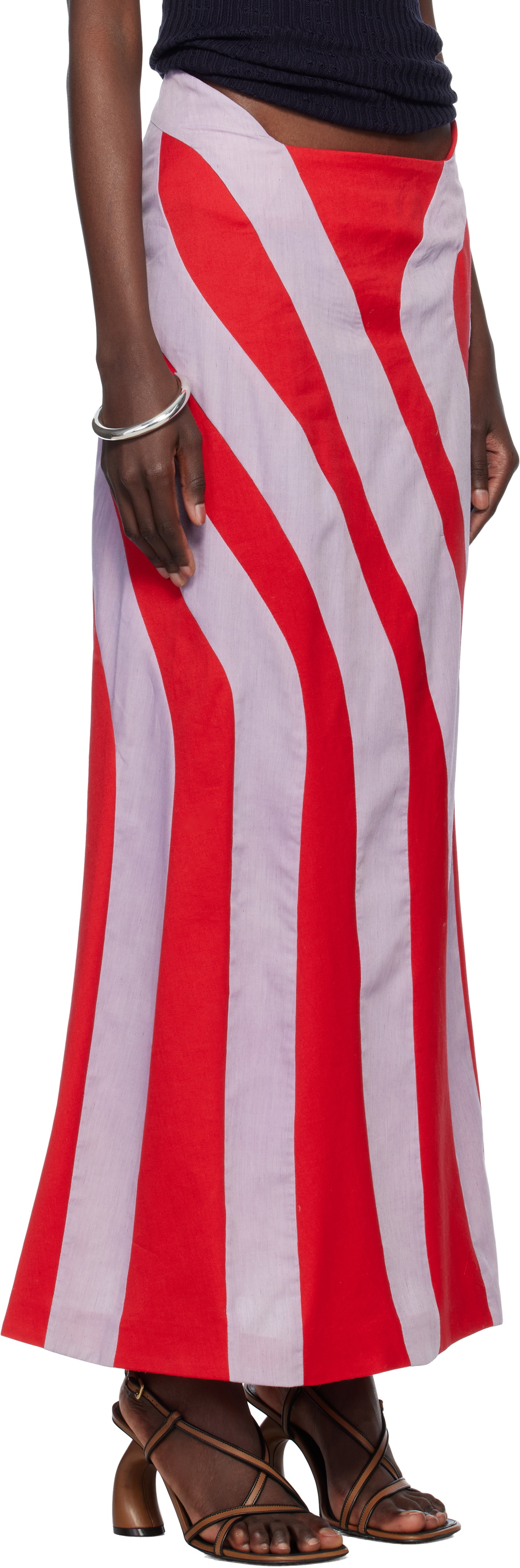 Stanley Raffington Red & Blue Parametric Maxi Skirt