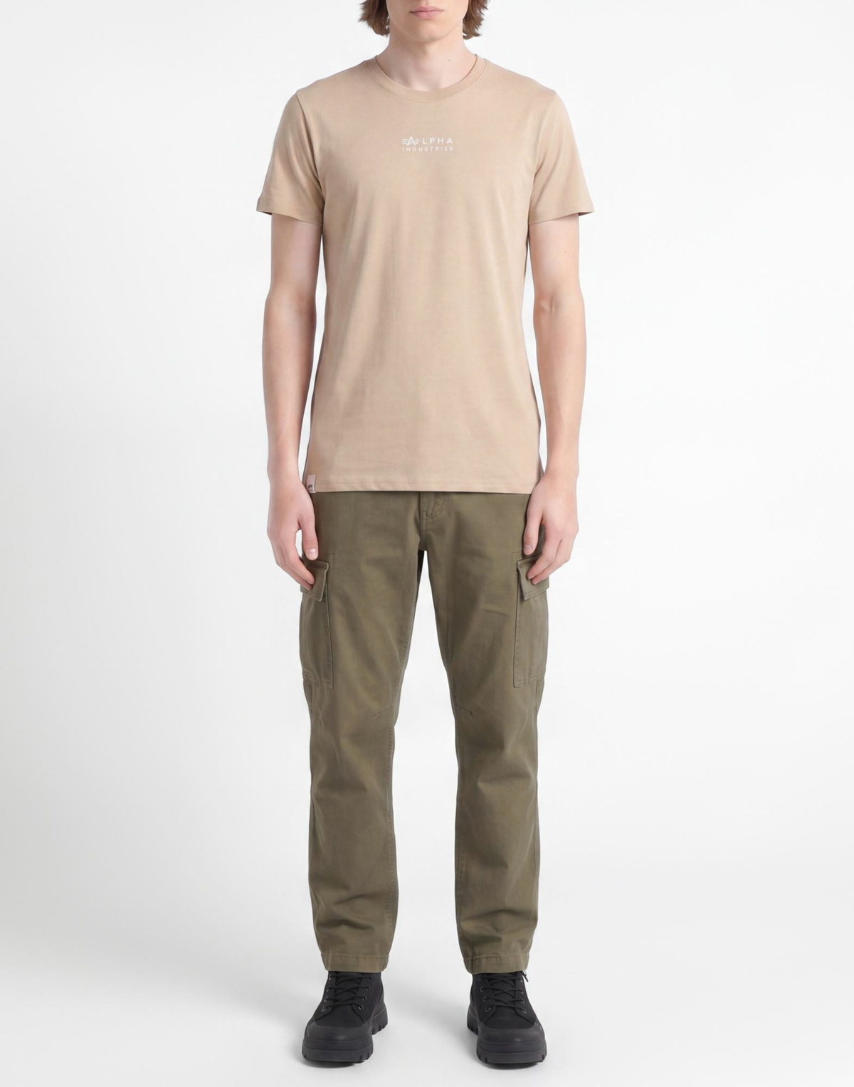Alpha Industries Mens T-shirt in Beige