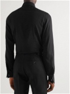 TOM FORD - Slim-Fit Bib-Front Woven Tuxedo Shirt - Black