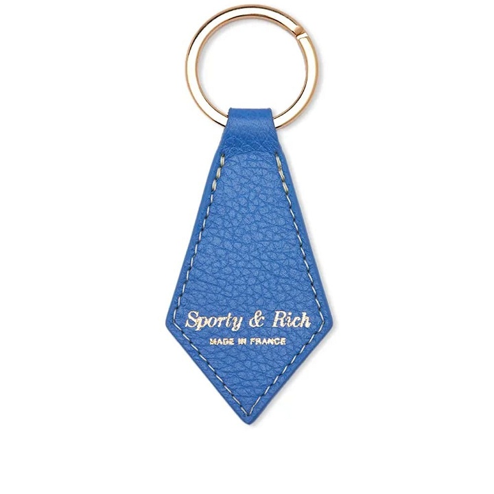Photo: Sporty & Rich Grained Leather Key Chain in Ocean