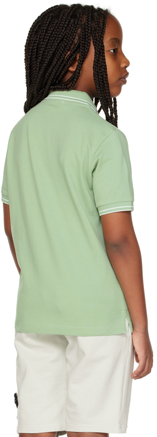 Stone Island Junior Kids Green Patch Polo