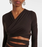 The Attico Sheer embroidered tulle midi dress