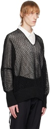 Sulvam Black Crewneck Sweater
