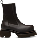 Rick Owens Brown Temple Beatle Bogun Chelsea Boots