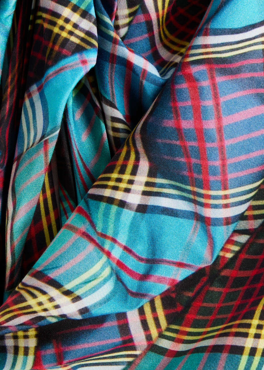 Vivienne Westwood Panther Tartan Draped Midi Skirt