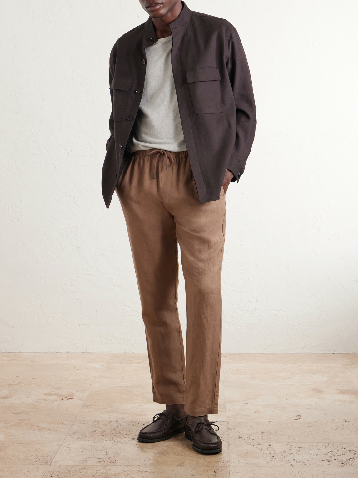 Onia - Straight-Leg Linen and Lyocell-Blend Trousers - Brown