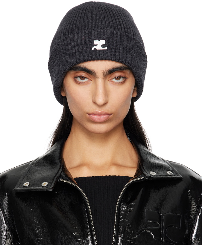 Photo: Courrèges Gray Ribbed Wool Beanie