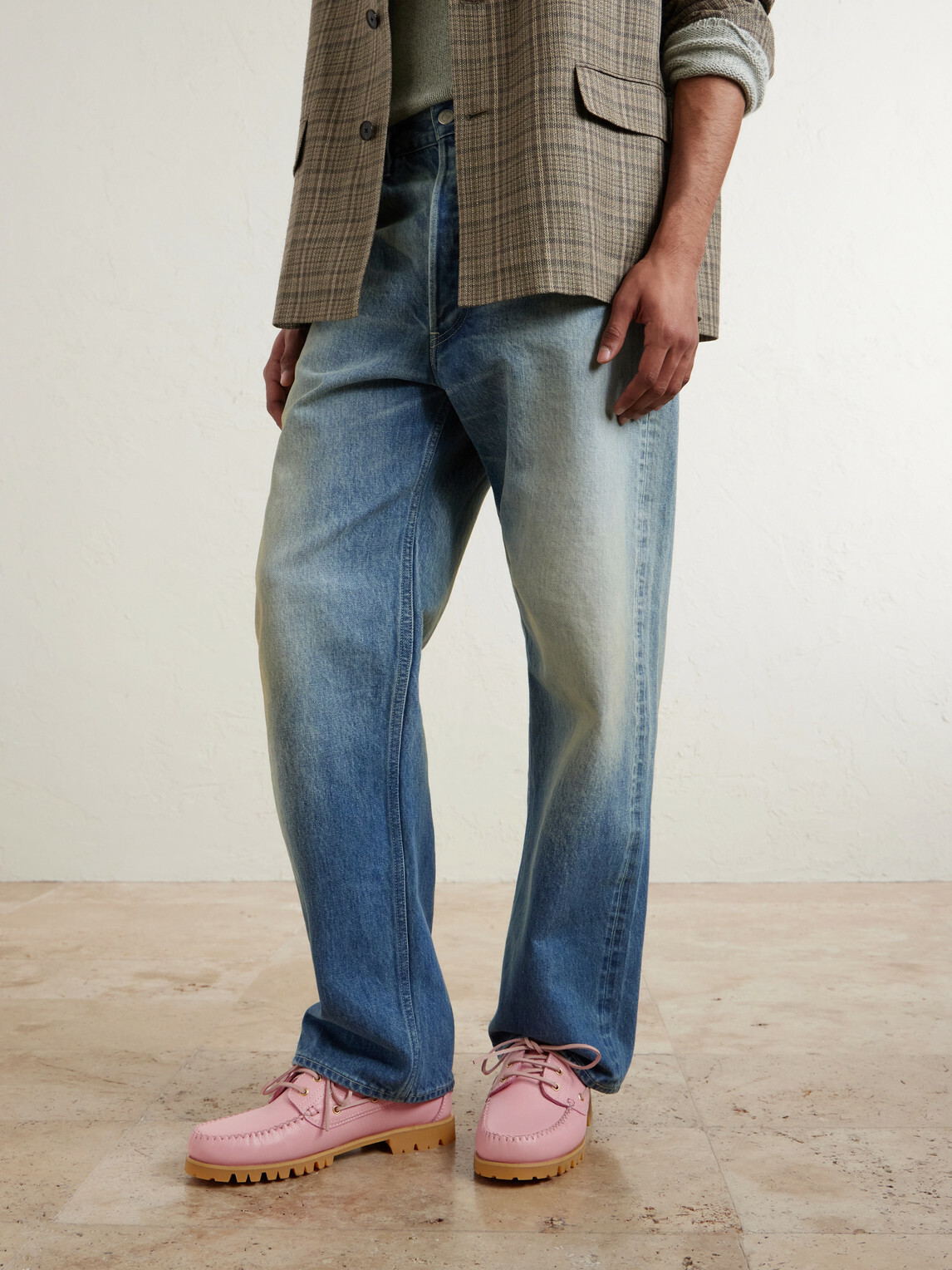 VINNY's - Aztec Full-Grain Leather Boat Shoes - Pink