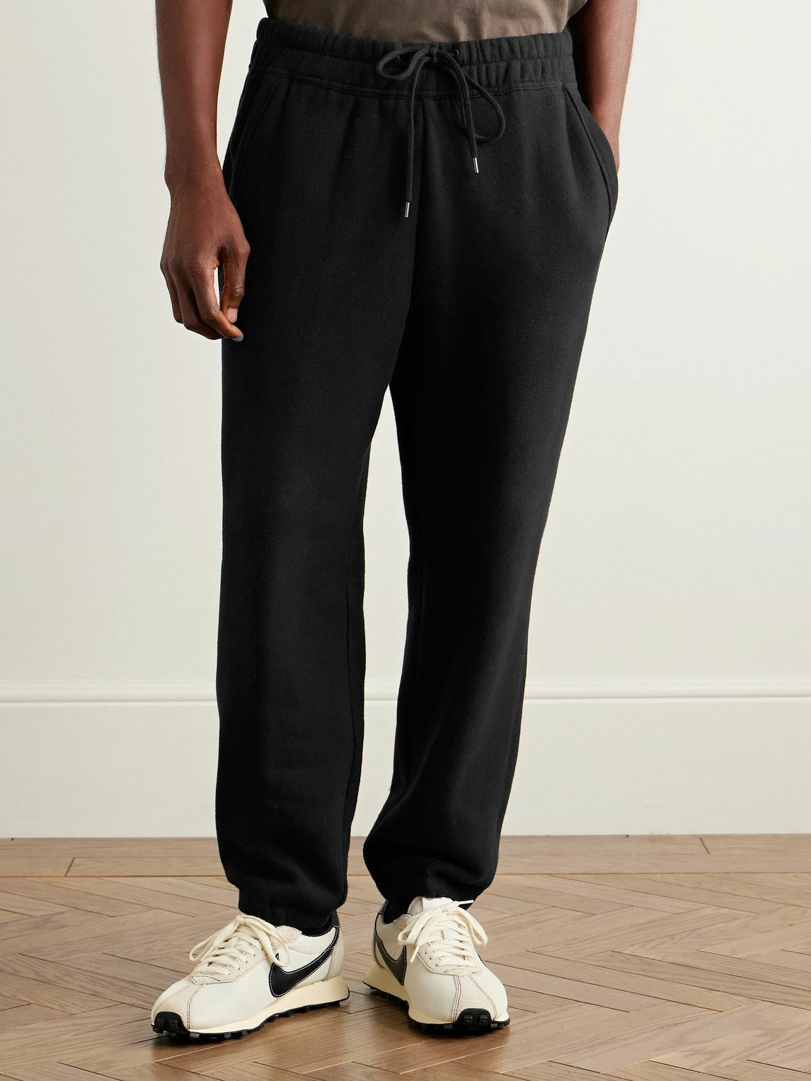 James Perse - Cozy Tapered Cotton-Blend Jersey Sweatpants - Black