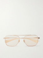 DITA - Flight-Seven Aviator-Style Gold-Tone Titanium Sunglasses