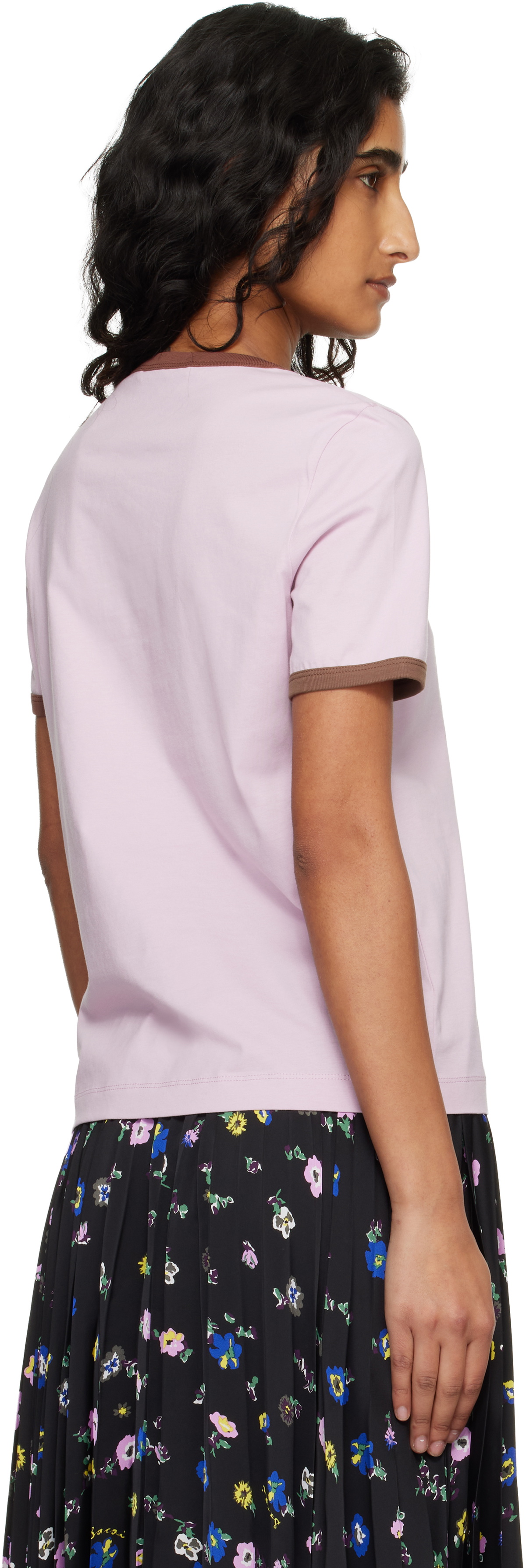 Marni Pink Flock Print Jersey T-shirt