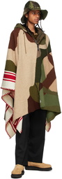 Sacai Green KAWS Edition Intarsia Camo Poncho