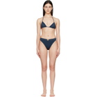 BALMAIN Navy Triangle High Brief Bikini
