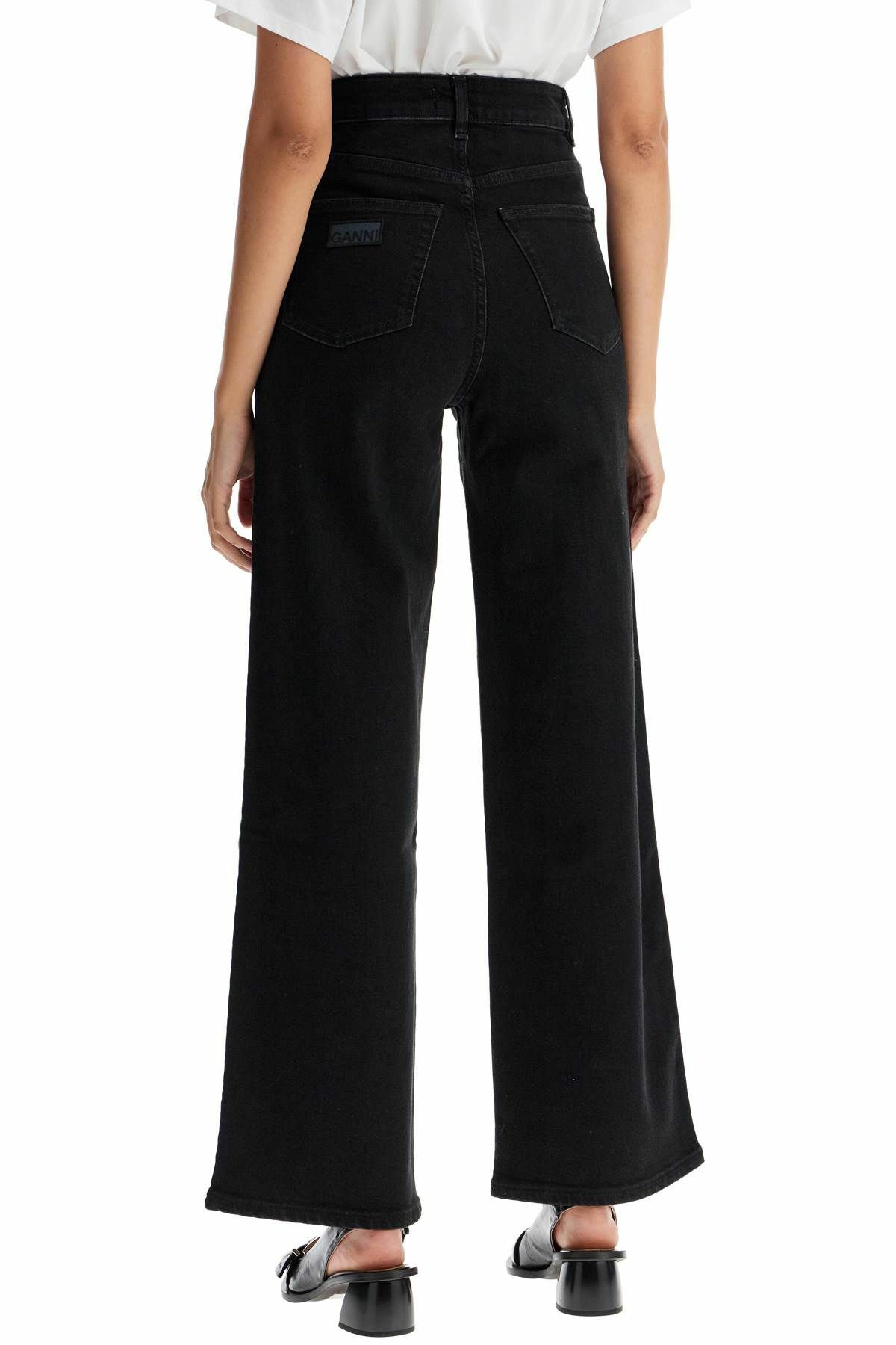 GANNI stretch denim andi jeans in italian Black GANNI