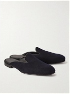Kingsman - George Cleverley Leather-Trimmed Cashmere Slippers - Blue