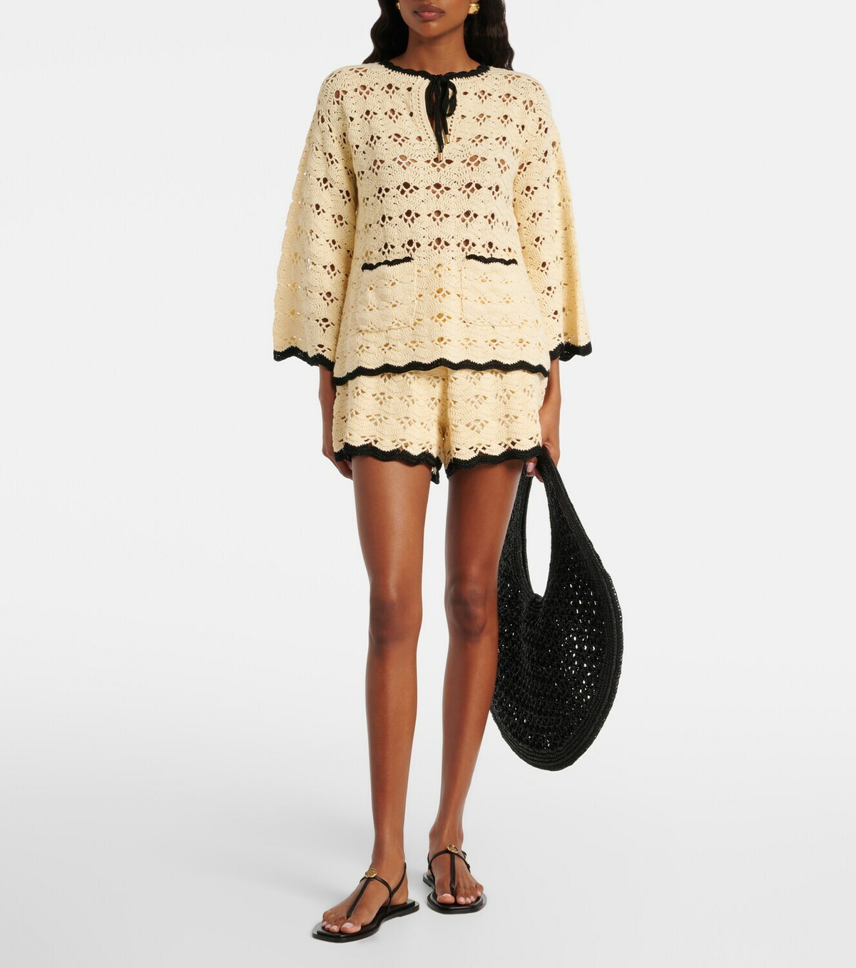 Zimmermann Aster crochet cotton shorts