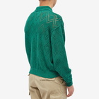 Eastlogue Men's Crochet Cardigan in Green