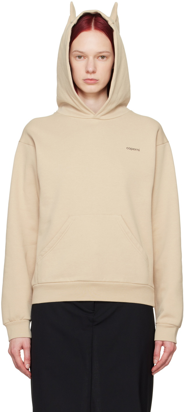 Coperni: Beige Horn Hoodie | SSENSE