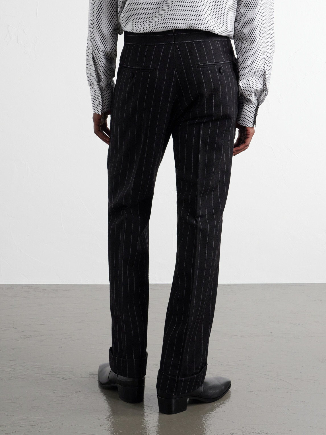 TOM FORD - Straight-Leg Pinstriped Wool-Twill Suit Trousers - Black