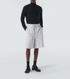Jil Sander Striped cotton Bermuda shorts