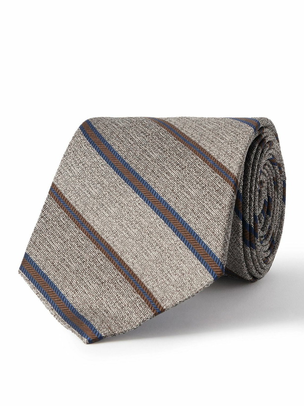 Photo: Loro Piana - Yale 8cm Striped Silk-Jacquard Tie