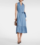 Veronica Beard Edwina belted denim midi dress