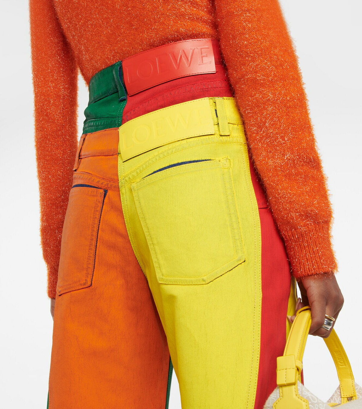 Loewe Colorblock patchwork wide-leg jeans Loewe Loewe Colorblock patchwork wide-leg jeans Loewe