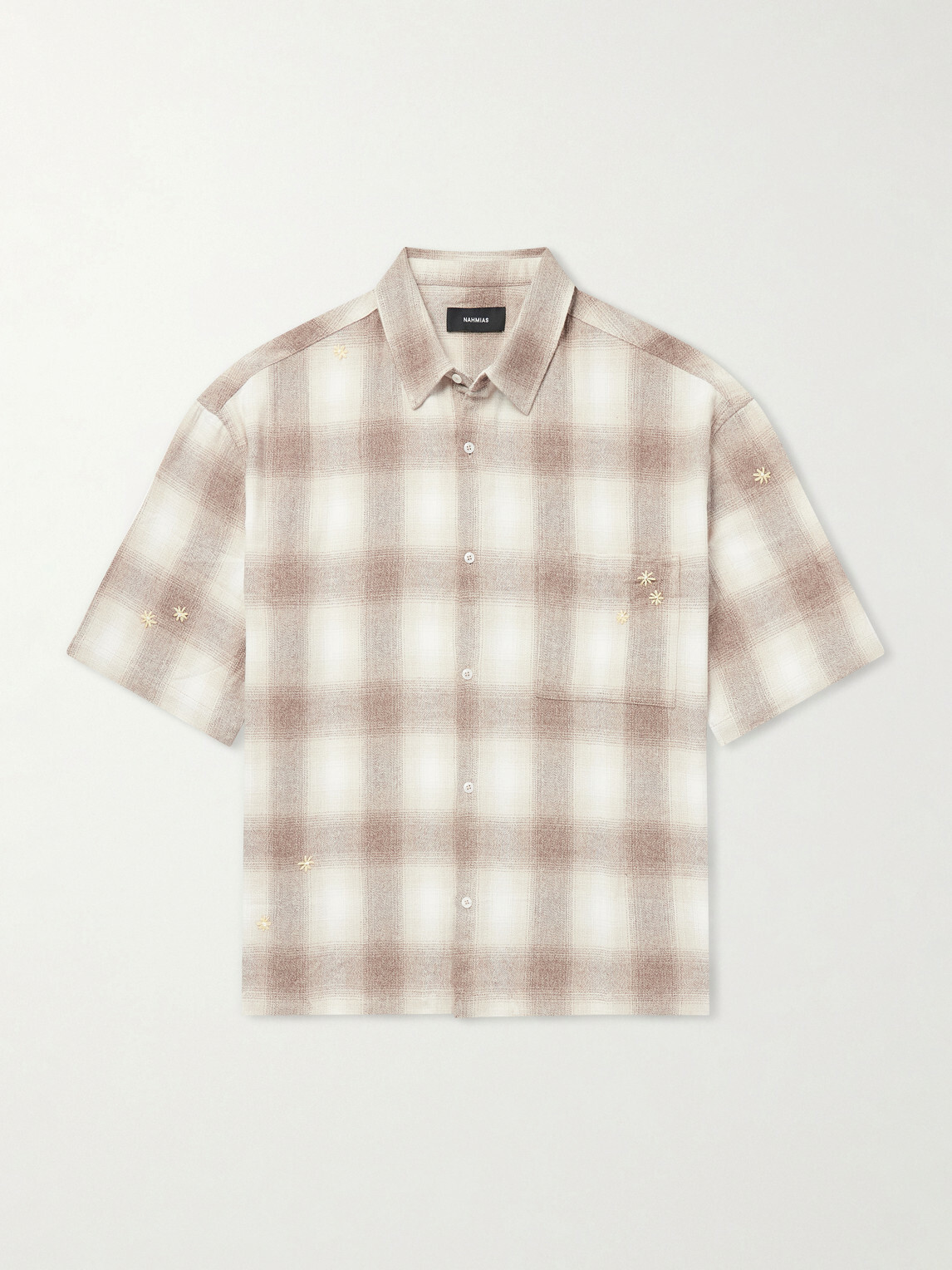 NAHMIAS - Checked Cotton-Flannel Shirt - Neutrals
