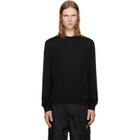 Versace Black Embroidered Wool Knit Crewneck Sweater